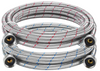 15FT Extra Long Washing Machine Hoses for Hot, Cold Water Supply Stainless Steel Washer Hose with 3/4'' Standard NPT Connections Burst-proof, 2 Pack