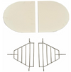2-Pack Ceramic Heat Reflector Plates with Racks for Primo Oval XL and Oval G 420 Gas Grill