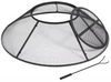 36 Inch Fire Pit Spark Screen with Top Cover Lid Round, Heavy Duty Collapsible Outdoor Fire Pit Metal Mesh Guard with Ring Handle for Patio Backyard