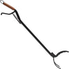 40" Log Grabber Fireplace Fire Pit Tong with Durable Steel Shaft Ergonomic Leatherette Handle Triple Prong Design Heat-Resistant Black Coating