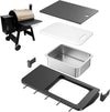 Folding Front Shelf for Traeger Pro 22 & 575, Lil' Tex Elite 22, Eastwood 22 and Ironwood 650, BAC362, All-in-One Grill Table with Wood Cutting Board
