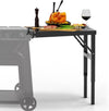 Grill Table for Traeger Woodridge Pro/Elite Pellet Grill, Pop-and-Lock Front/Side Table for Traeger Ironwood Timberline XL Pellet Grill and Smoker