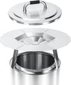 Firepit Round Deflector & Lid Kit for Solo Stove Bonfire and Other 19.5" Camping Smokers, 304 Stainless Steel Heat Deflector+ Stove Lid Accessories