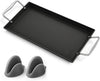 26.7" x 8.6" Cast Iron Griddle Pan, Upgraded Portable Nonstick Flat Top Grill Plate for Gas/Electric/Charcoal, for Stovetop, Camping, Outdoor BBQ