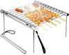Portable Camping Grill, Folding Compact Stainless Steel Charcoal Barbeque Grill for Picnics, Backpacking, Backyards, Survival
