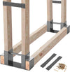 Outdoor Firewood Log Storage Rack 2x4 Grey Bracket Kit Fireplace Wood Storage Holder Adjustable to Any Length