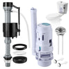 1 Pack 3 Inch Universal Toilet Tank Replacement Kit, Dual Flush Valve with Push Button, Toilet Fill Valve, Bowl Gasket and Plastic Bolts