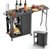 Grill Table Cart 57"x24"x35", Outdoor Kitchen Island with Storage, Large Tabletop for Blackstone Griddle, Ooni Pizza Oven, Ninja Woodfire, BBQ Station