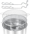 Fire Pit Accessory Kit for Solo Stove Yukon 27 Inch, 304 Stainless Steel Cooking Grate & Fire Pit Stand & Spark Protector Screen Mesh for Fireplace