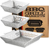 3 PCS Stainless Steel Grilling Basket for Grilled Vegetables, Shrimp and Grilled Stir-fry, 1 Large & 2 Small