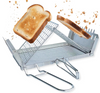 Campfire Grill & Camping Toaster, Over Fire Pit for Gas Wood Stoves - Stainless Steel, Foldable, Compact, Ideal for Solo Picnics, Fishing
