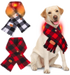 Heated Dog Scarf for Medium Large Dogs, 2 Pack Christmas Dog Bandanas Holiday Scarves, Self Warming Winter Neck Warmer Pet Neckerchief Dog Costume, M
