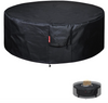 Fire Pit Cover Round 56” D X 22”H for Solo Stove Fire Pit Surround Table, Waterproof Shelter Protective Cover for Smokeless Gas Firepit
