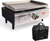 17 Inch Portable Propane Flat Top BBQ Grill Griddle for Outdoor, Camping, Kitchen, Tailgating etc, Kit with Grill Bag